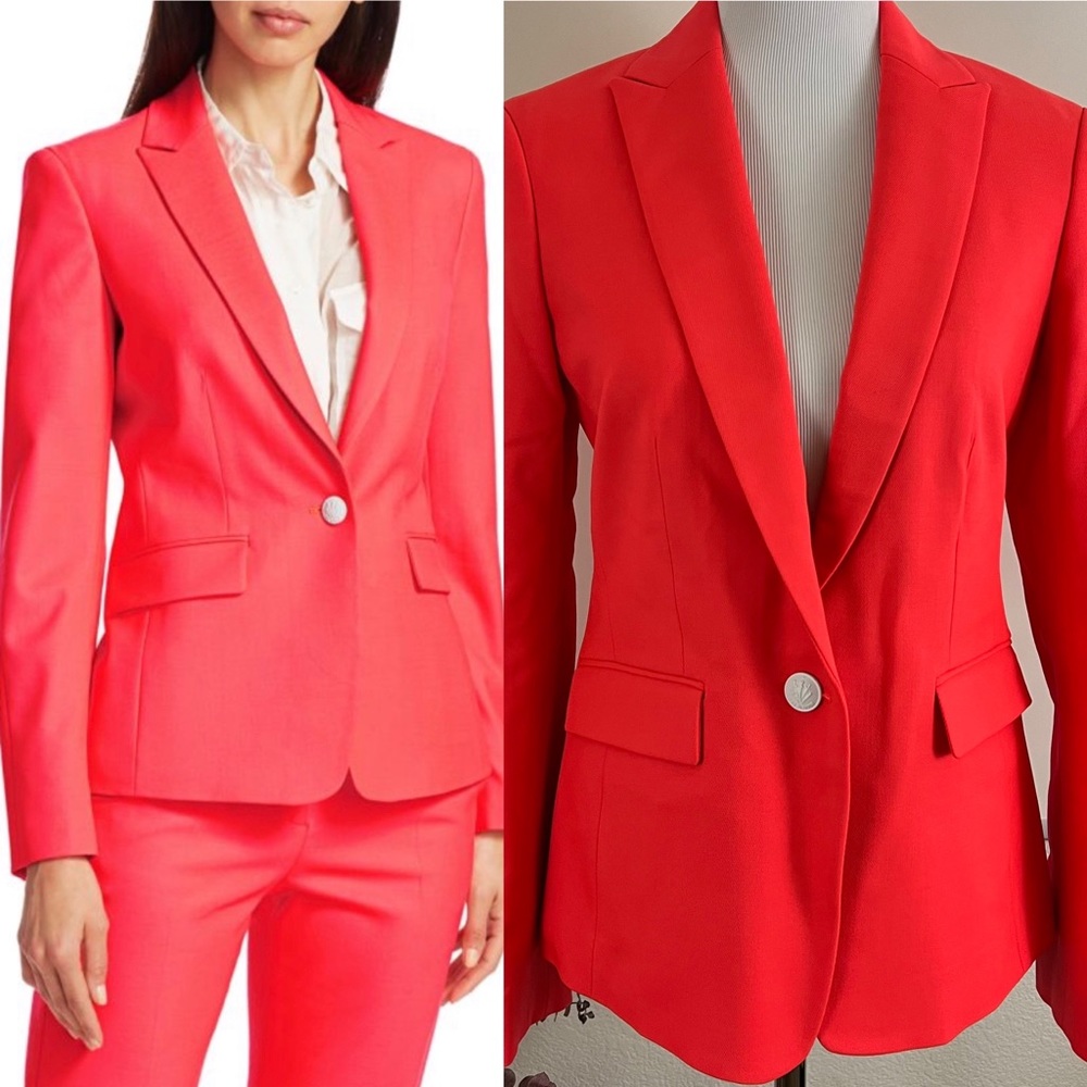 Rag & Bone Lexington Virgin Wool Tailtor-Fit Blazer Neon Orange US4 $550
